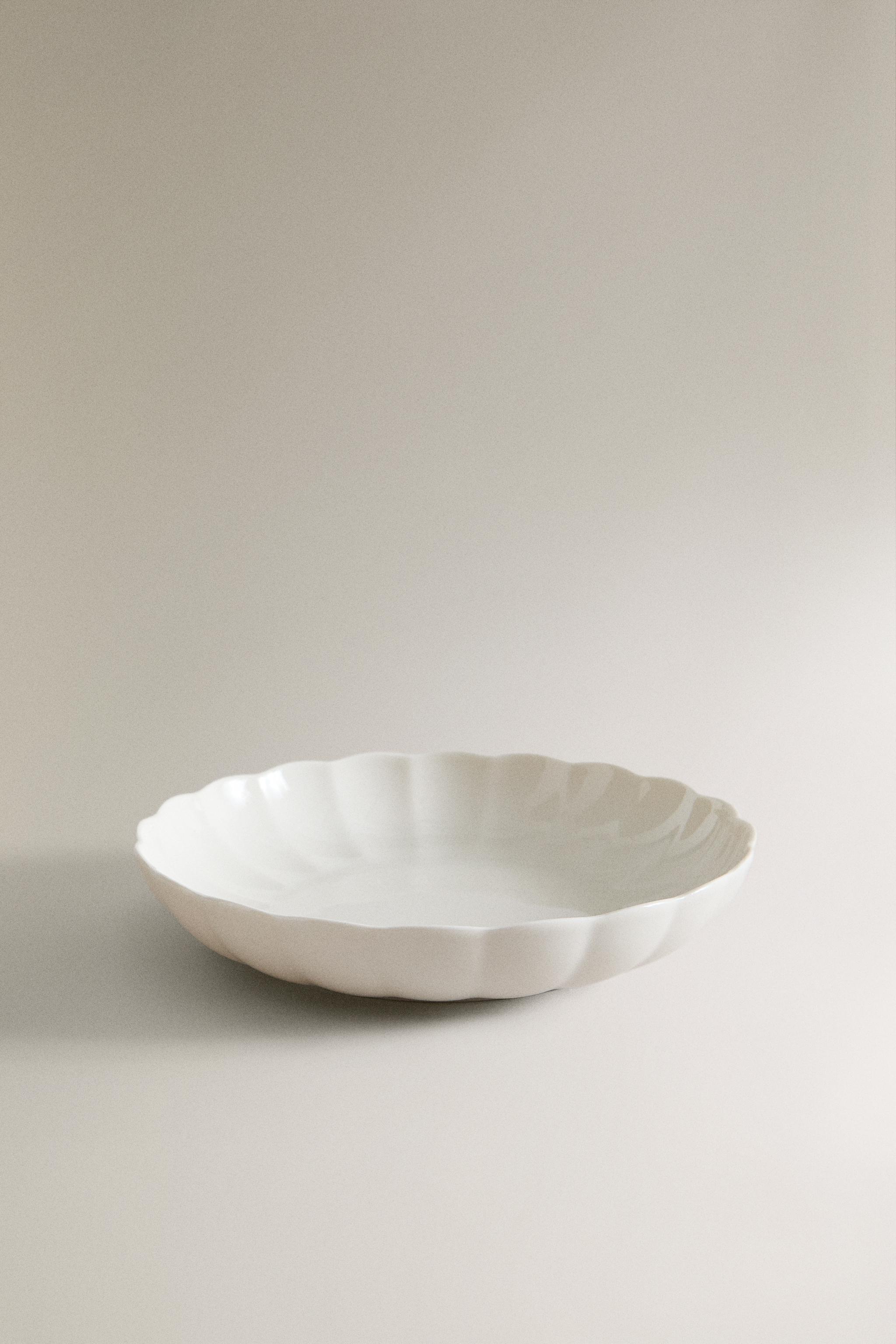 ASSIETTE CREUSE PORCELAINE ONDES