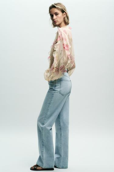 JEAN Z1975 REGULAR FIT TAILLE HAUTE CEINTURE - Bleu clair de Zara - Image 4