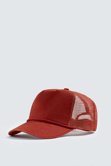 MESH CAP WITH DRAWSTRING - Red by Zara - Image 0