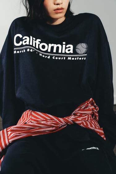 Zara TEXT SWEATSHIRT - Blue