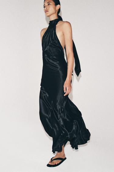 ROBE HALTER SATINÉE ZW COLLECTION - Noir de Zara - Image 7