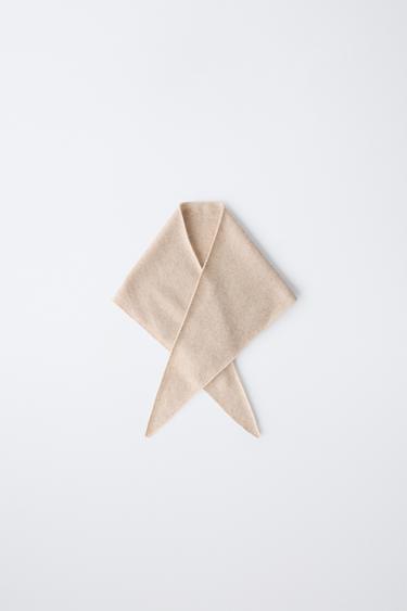 Zara TRIANGULAR 100% CASHMERE SCARF - Ice