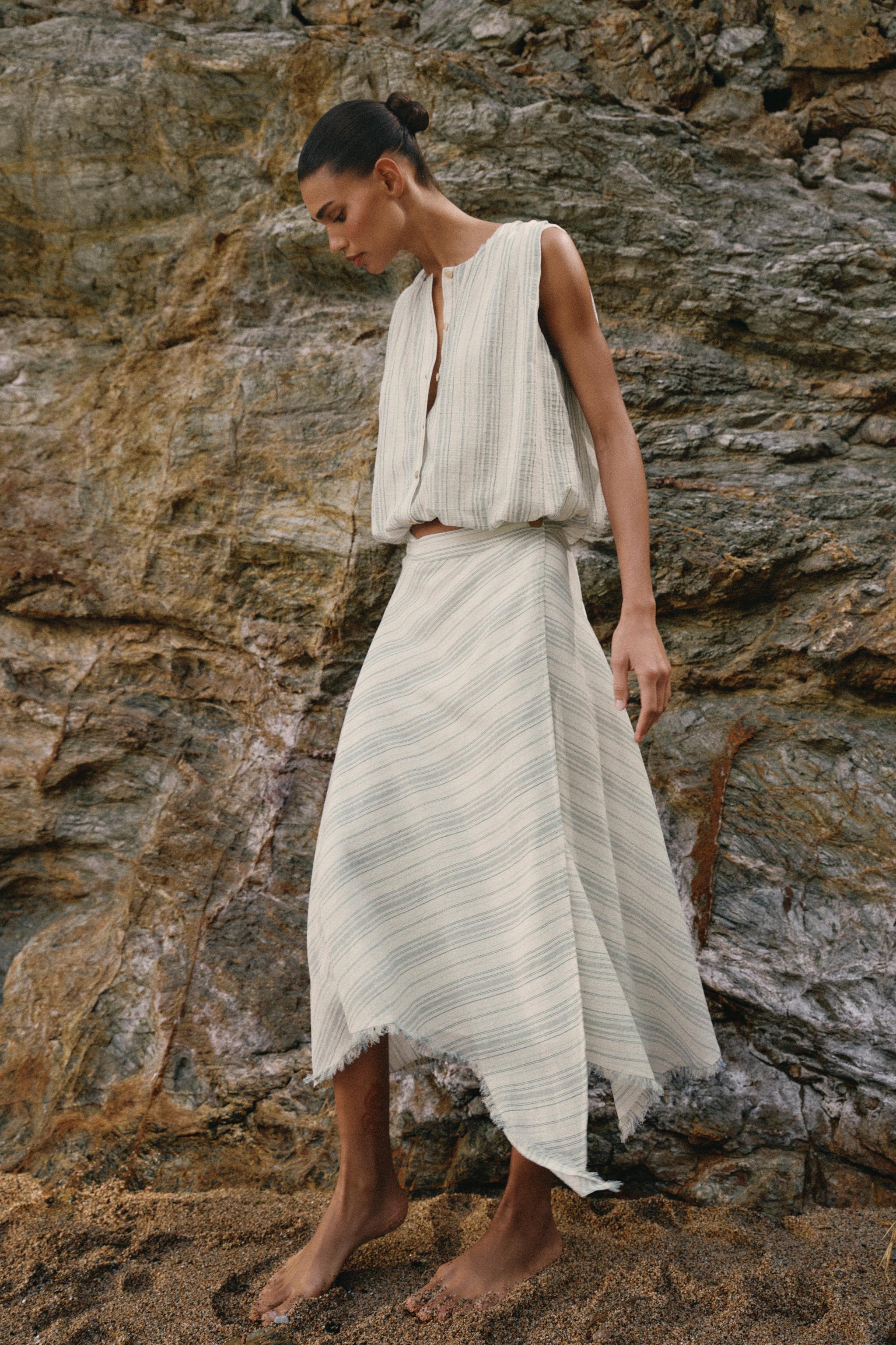 Zara Asimetrik Midi Etek