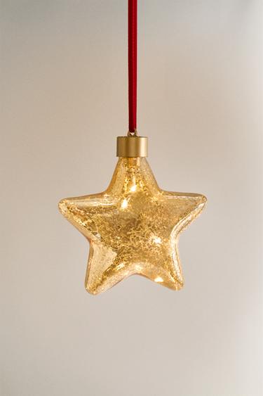 STAR LED LIGHT-UP CHRISTMAS TREE DECORATION - Golden by Zara - Image 1