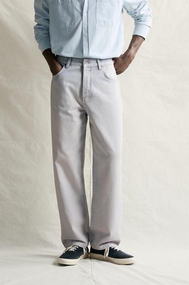 CROPPED BAGGY FIT JEANS — Light blue 2