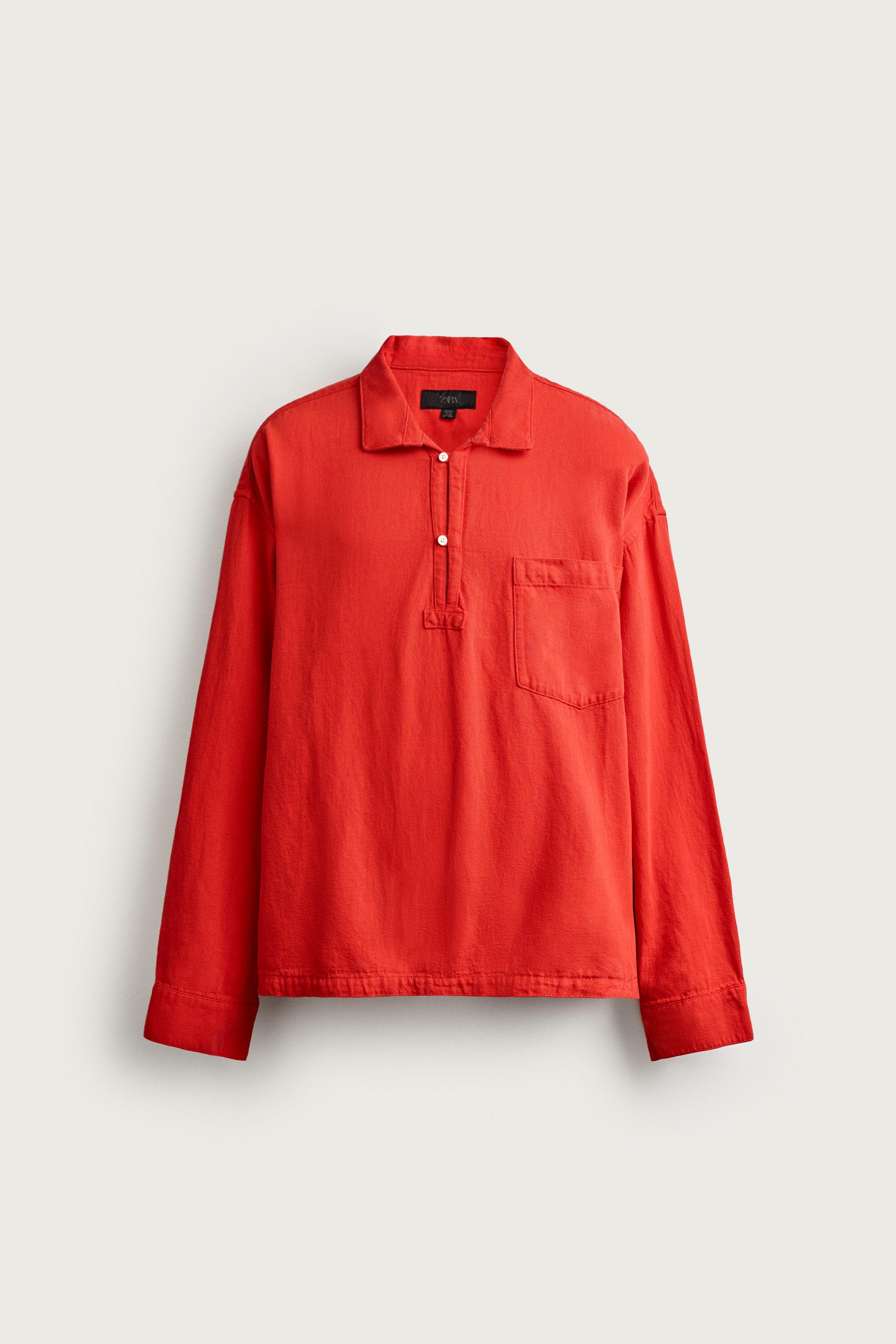 RELAXED FIT POLO SHIRT — Red