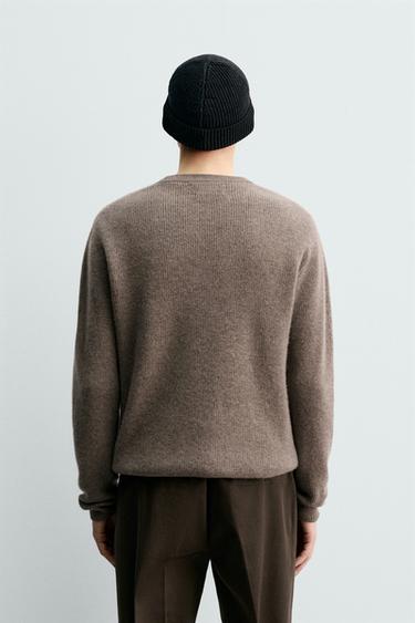 100% CASHMERE RIBBED JUMPER ORIGINS - Sand / Marl by Zara - Image 2