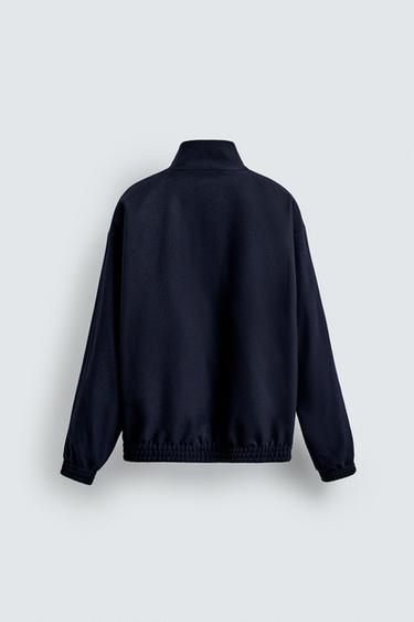 REVERSIBLE WOOL - CASHMERE BOMBER JACKET - Dark navy by Zara - Image 9