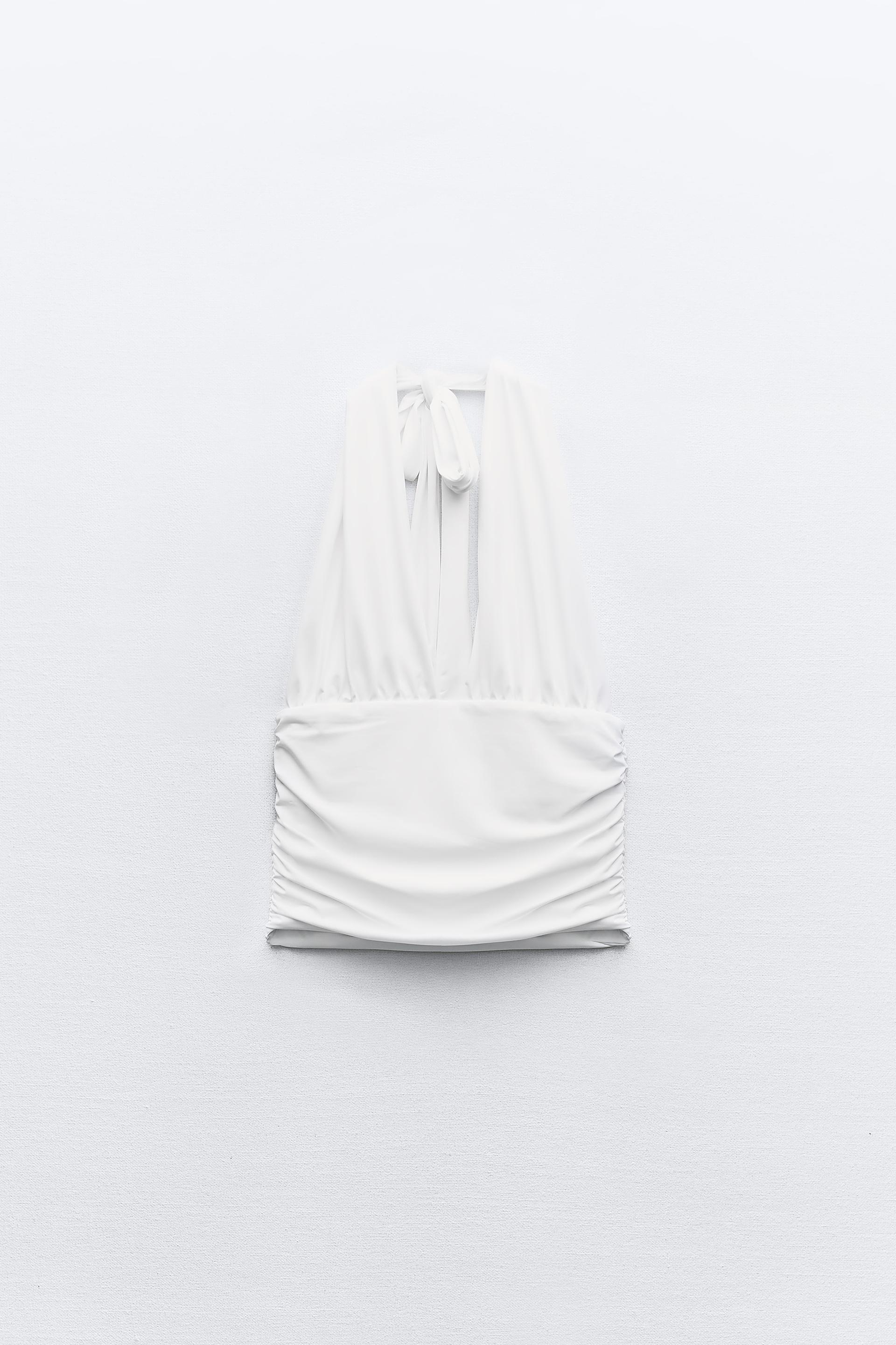 POLYAMIDE HALTER CROP TOP