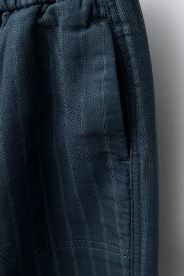 STRIPED BAGGY TROUSERS - Blue by Zara - Image 2