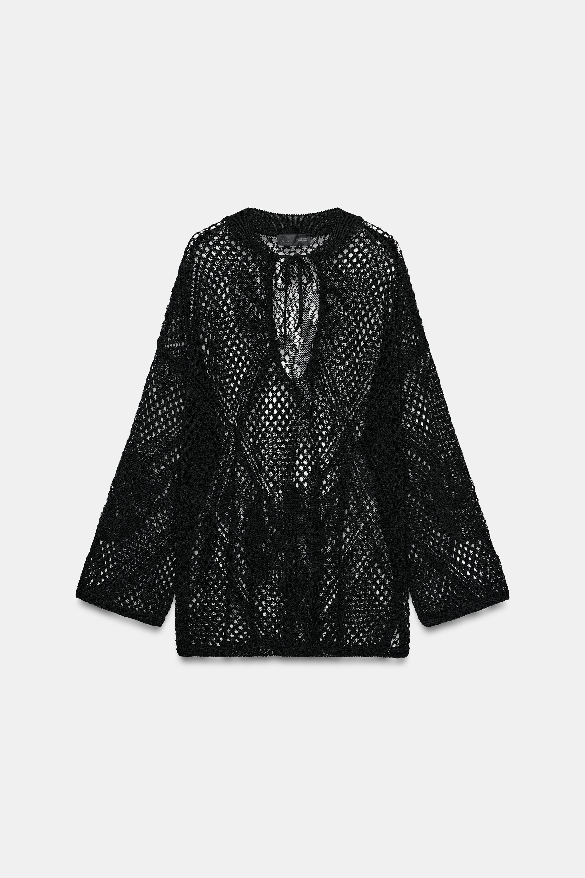 OPENWORK KNIT JUMPER - Black | ZARA United States
