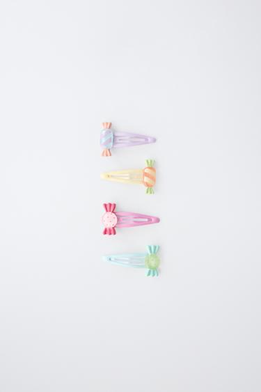 4-PACK OF SWEET-SHAPED HAIR CLIPS - Multicoloured by Zara