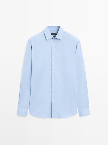 Chemise twill regular fit - Bleu de Zara