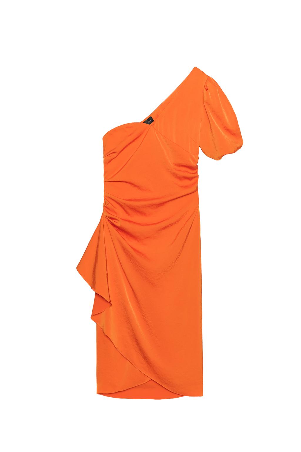 ASYMMETRIC SATIN MIDI DRESS - image 3