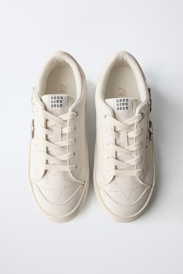Zara STAR SNEAKERS - White