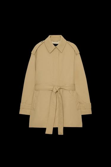 TRENCH ACOLCHADO CINTURÓN ZW COLLECTION - Tostado de Zara - Imagen 0