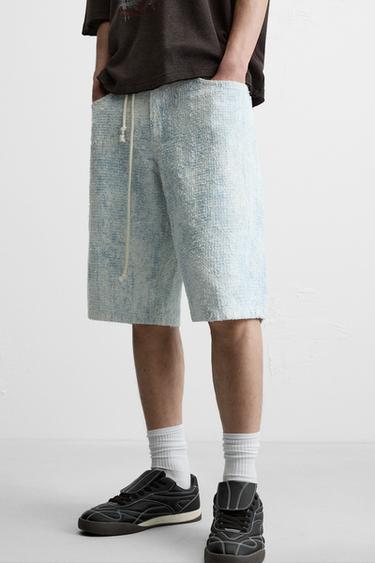 DISTRESSED BAGGY FIT BERMUDA SHORTS - Light blue by Zara - Image 5