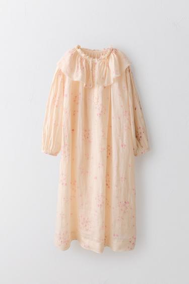 Zara 6-12 YEARS / 100% RAMIE FLORAL DRESS LIMITED EDITION - Pinks