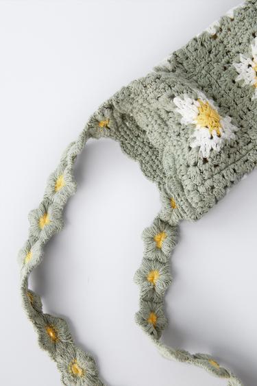 PORTE-BIBERON CROCHET FLEURS - Verdâtre de Zara - Image 1
