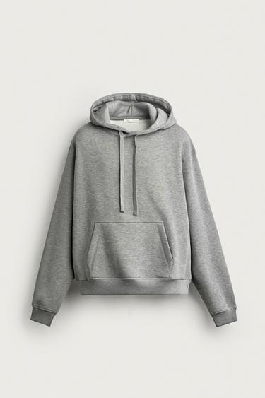 ΒΑΣΙΚΟ ΦΟΥΤΕΡ RELAXED FIT ΜΕ ΚΟΥΚΟΥΛΑ - Γκρι σταχτί του Zara