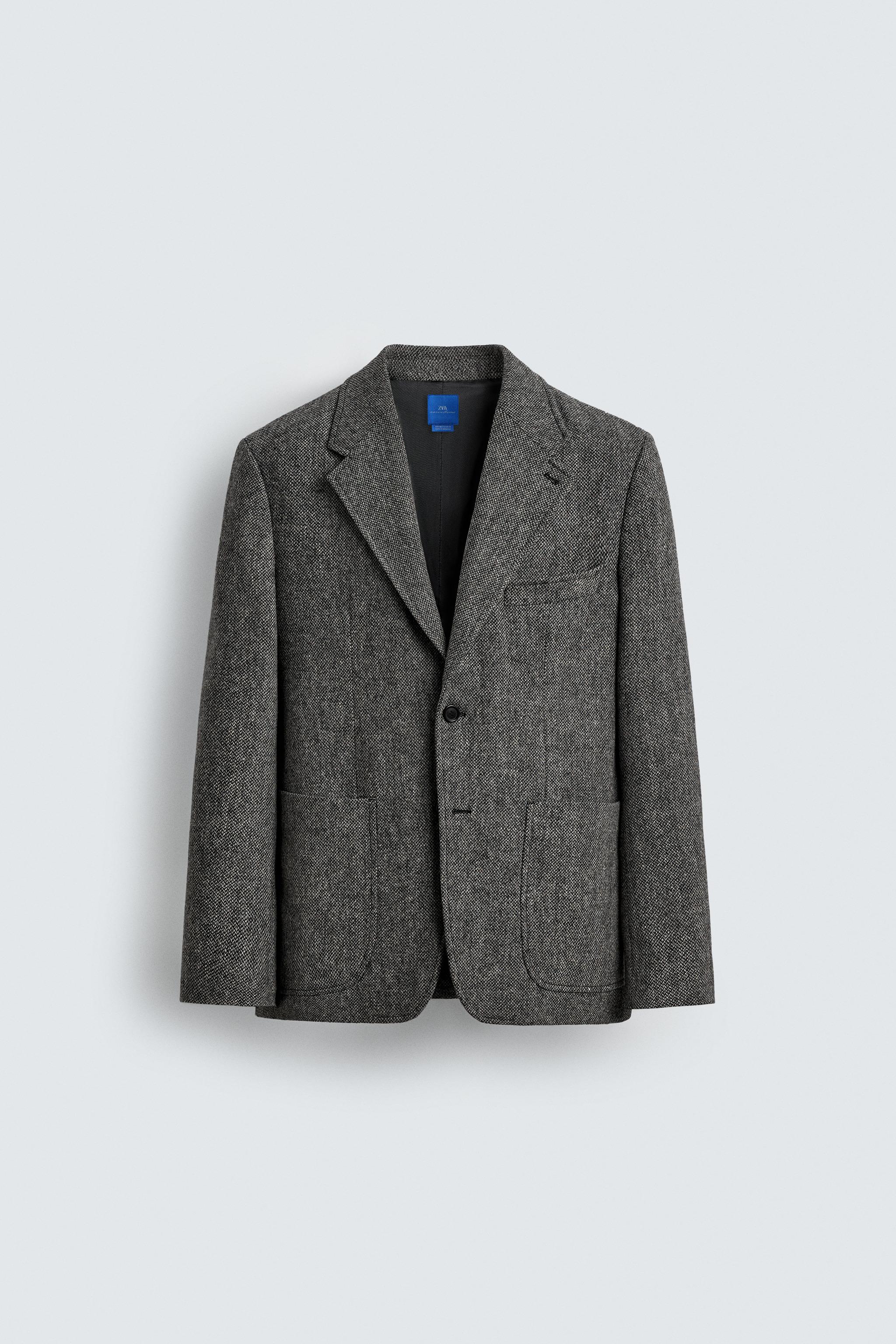 100% WOOL TEXTURED BLAZER AARON LEVINE X ZARA