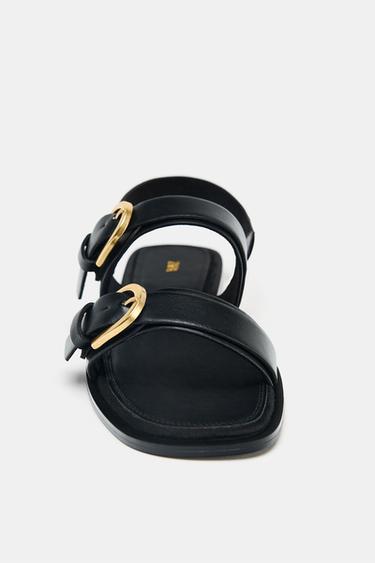 DOUBLE BUCKLE SANDALS - Black by Zara - Image 4