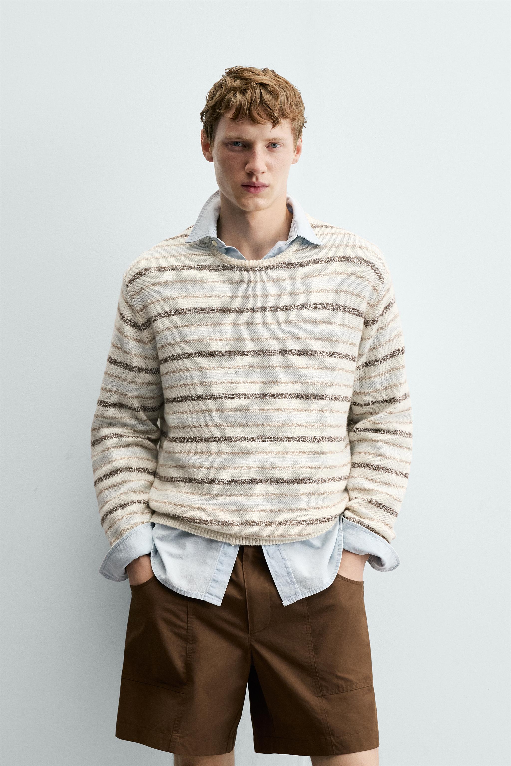 LINEN - CASHMERE STRIPED JUMPER — Striped