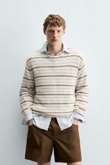 LINEN AND CASHMERE STRIPED JUMPER - Stripes by Zara