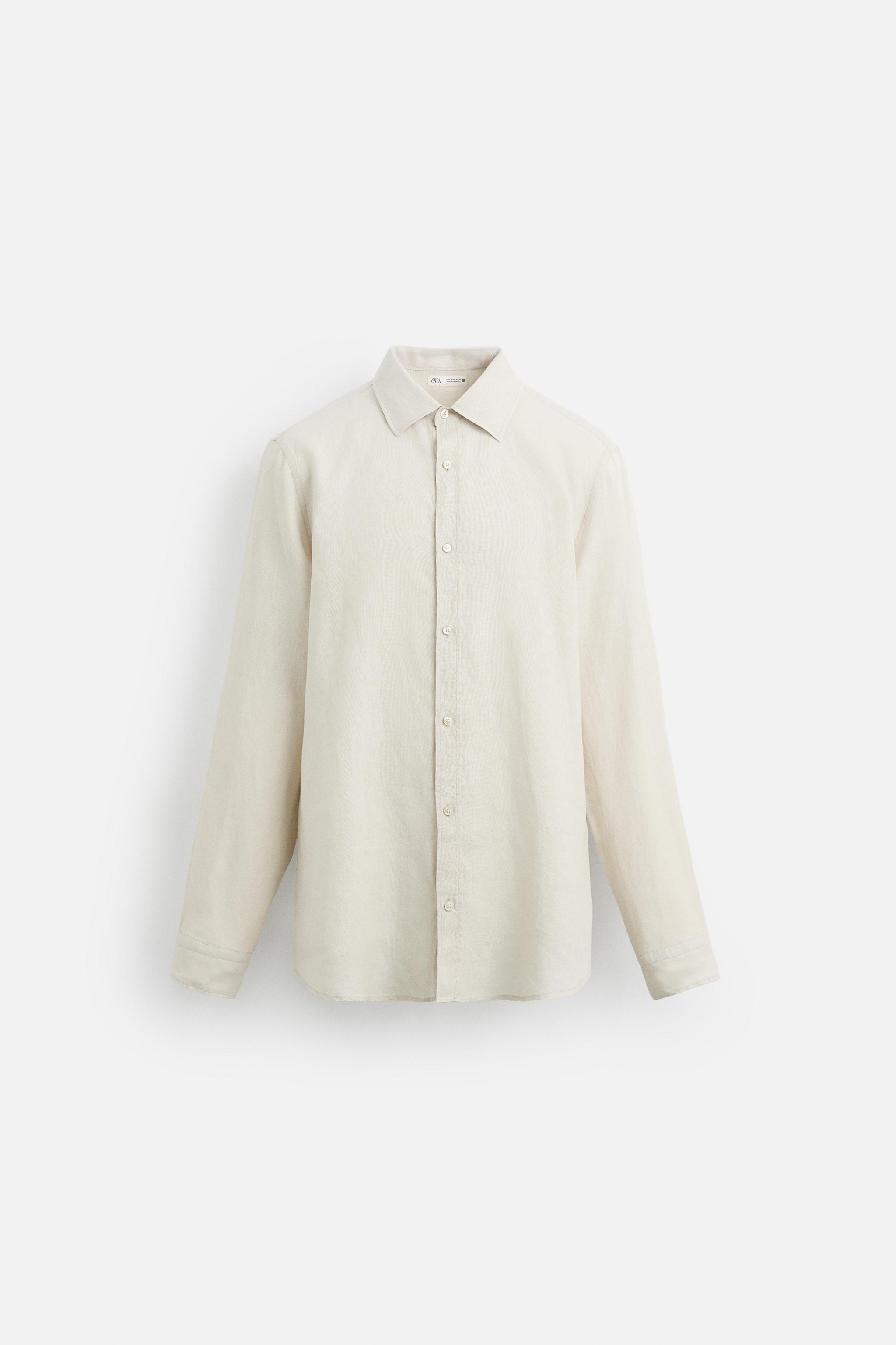 100% LINEN SHIRT - Light beige | ZARA Australia