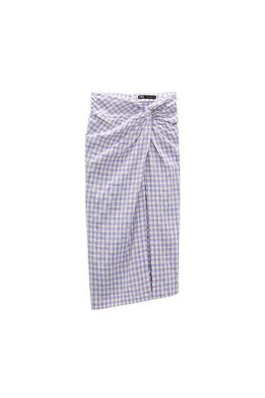 KNOTTED GINGHAM CHECK SKIRT