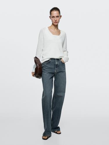 Zara High-waist wide-leg jeans - Mid-blue