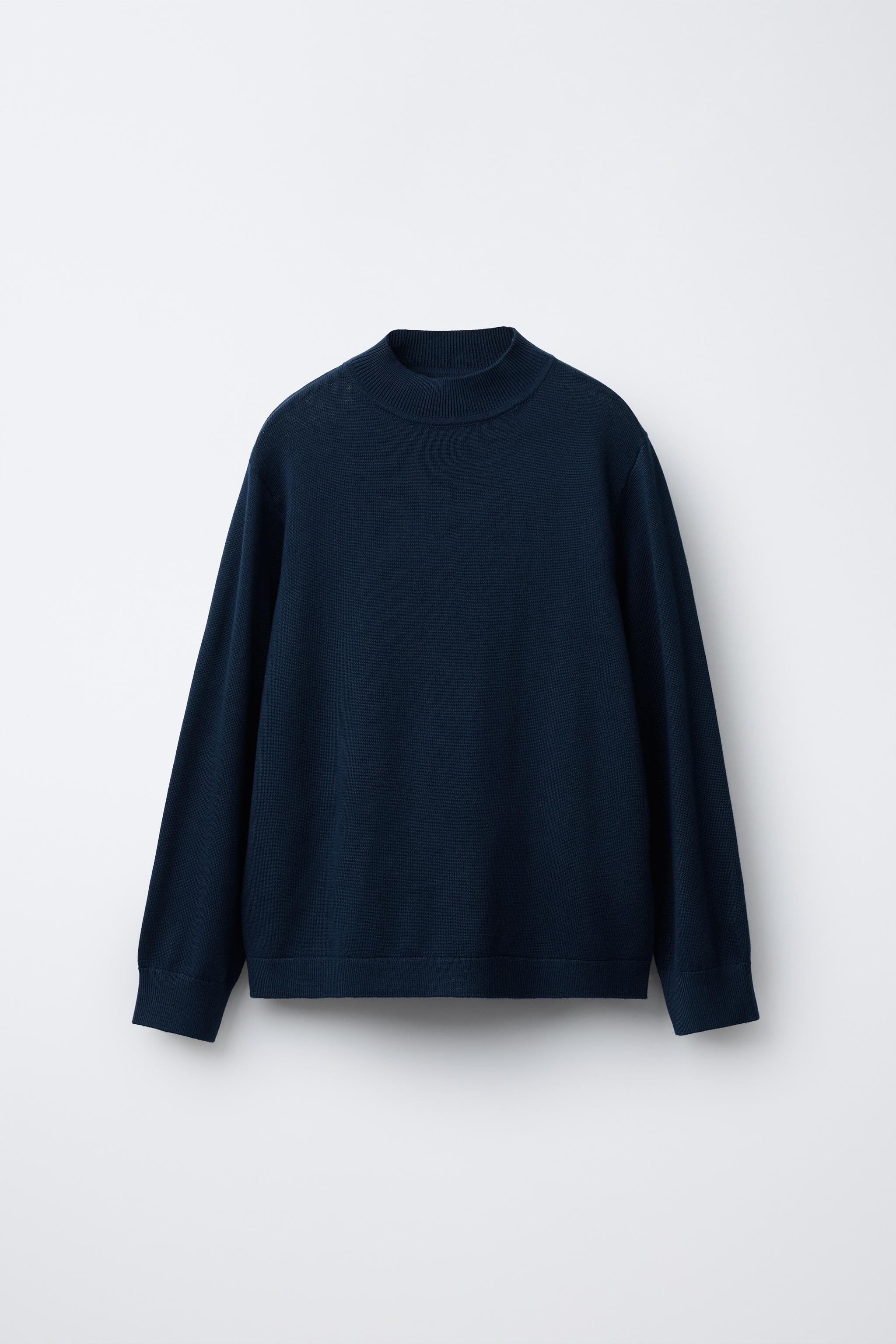 FINE KNIT MOCK NECK SWEATER