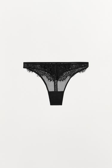 TANGA MESH BLONDE - Sort fra Zara