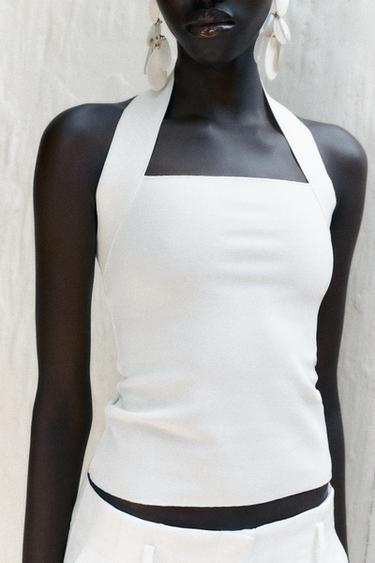 TOP HALTER STRETCH - Blanc de Zara - Image 2