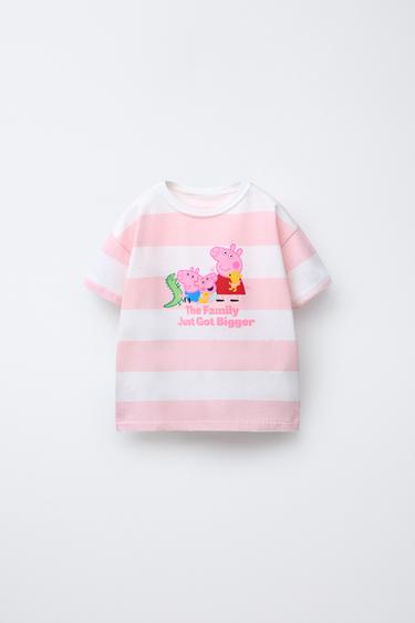 טי שירט פסים Peppa pig ™ - ורוד חיוור של Zara