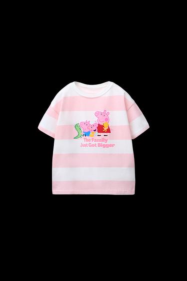 T-SHIRT MIT STREIFEN PEPPA PIG ™ - Altrosa von Zara - Bild 0