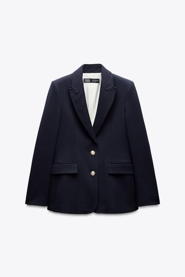 BLAZER ENTALLADA HOMBRERAS - Marino de Zara