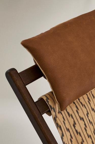 CHAISE LONGUE BOIS APPUI-TÊTE CUIR - Imprimée de Zara - Image 4