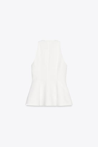 ZW COLLECTION PLEATED HALTER TOP - Ecru by Zara - Image 6