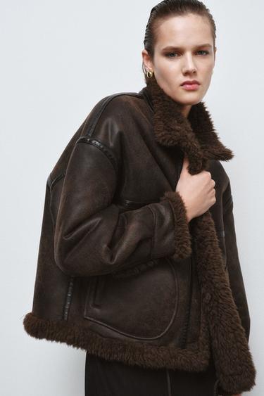 CAZADORA DOBLE FAZ ZW COLLECTION - Marrón oscuro de Zara