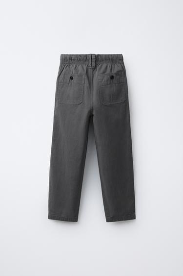 PANTALON STRUCTURÉ ÉLASTIQUE - Gris bleu de Zara - Image 1