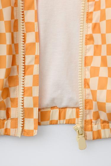 LIGHTWEIGHT CHECKERBOARD RAINCOAT - Orange by Zara - Image 4