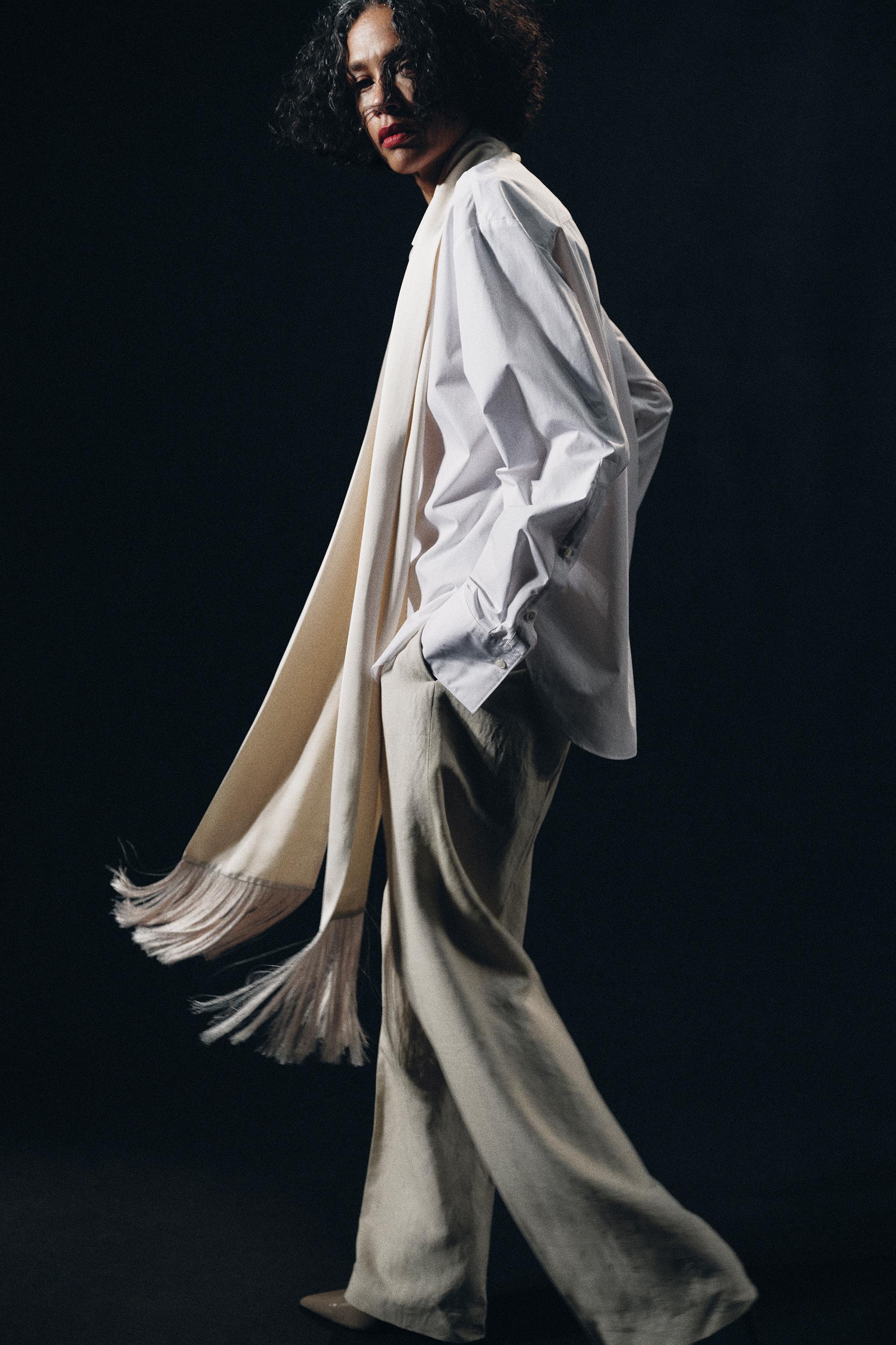 FRINGED SCARF SHIRT ZW COLLECTION