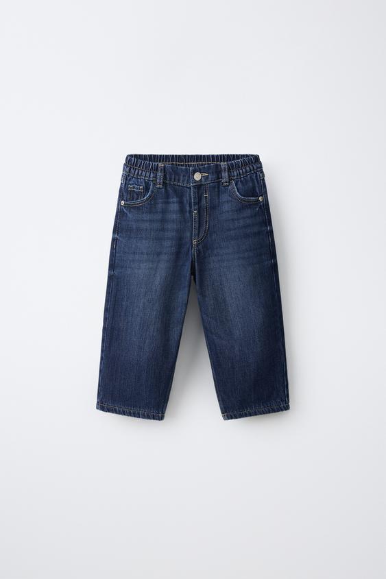 FLEECE-LINED BAGGY DENIM - Blue by Zara - Image 0