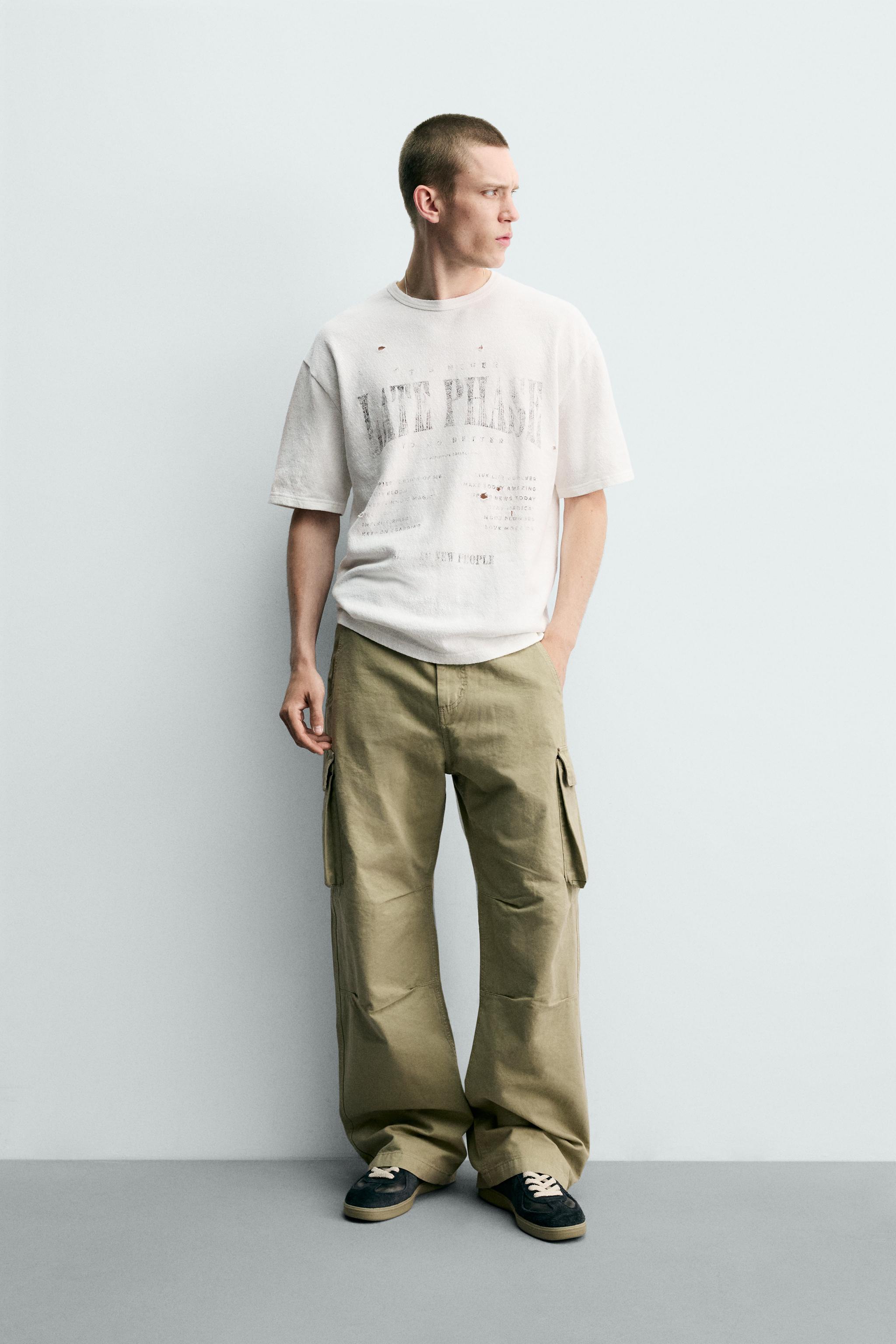 ウォッシュドプリントニットTシャツ - ホワイト | ZARA Japan / 日本