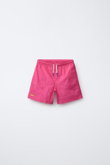 Zaras BADSHORTS MED LOGOTYP, 6-14 ÅR - Fuchsia