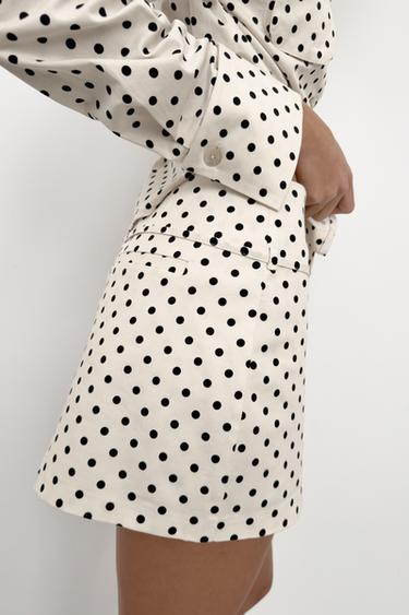 СПІДНИЦЯ-ШОРТИ З РЕМЕНЕМ - Чорний/Білий Zara