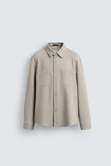 COMFORT TEXTURED OVERSHIRT - Sand by Zara