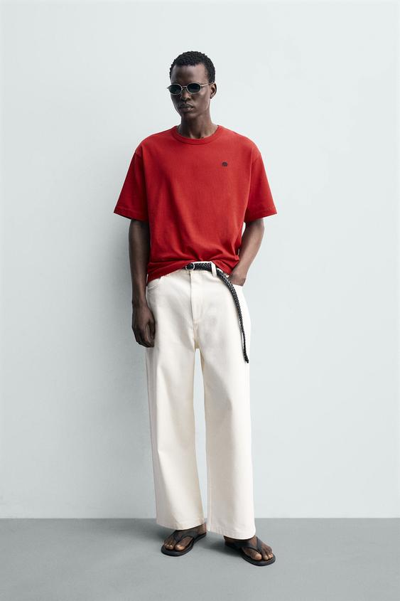 CONTRAST EMBROIDERED T-SHIRT from Zara - $39.90