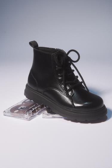 BOTA CORDONES - Negro de Zara - Imagen 0